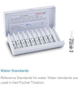 Karl Fisher Titration Water Standards